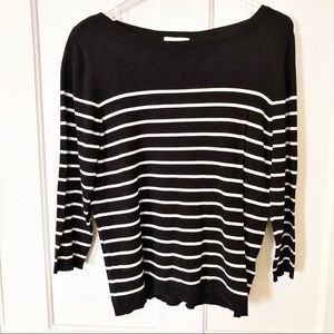 Black & White Striped Sweater Business Casual H&M Like New Basic Stripe Top